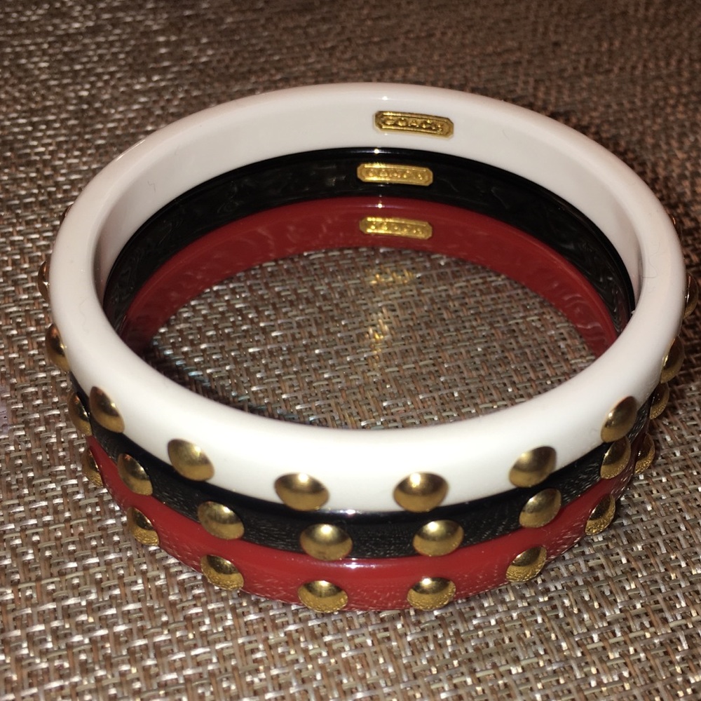 Coach nailhead bangles (set of three)